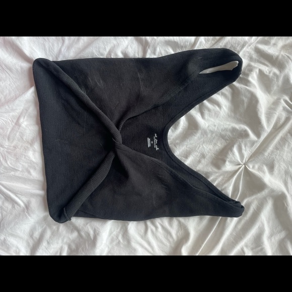 Urban outfitters wrap around crop top black size M/L - Picture 2 of 3